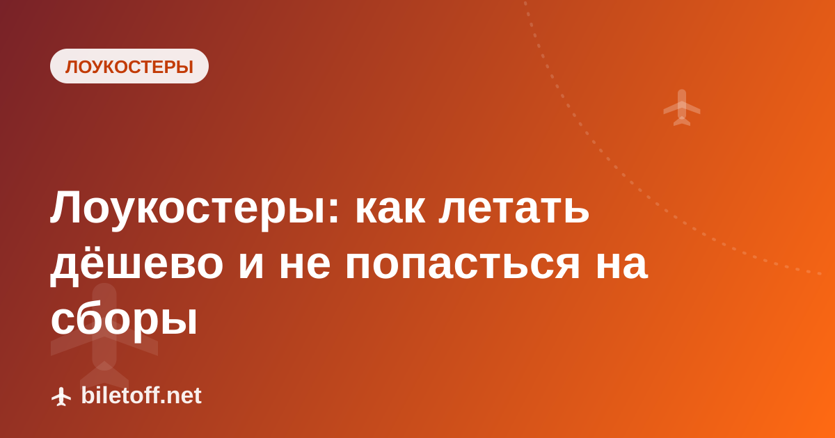 Лоукостеры: как летать дёшево и не попасться на сборы